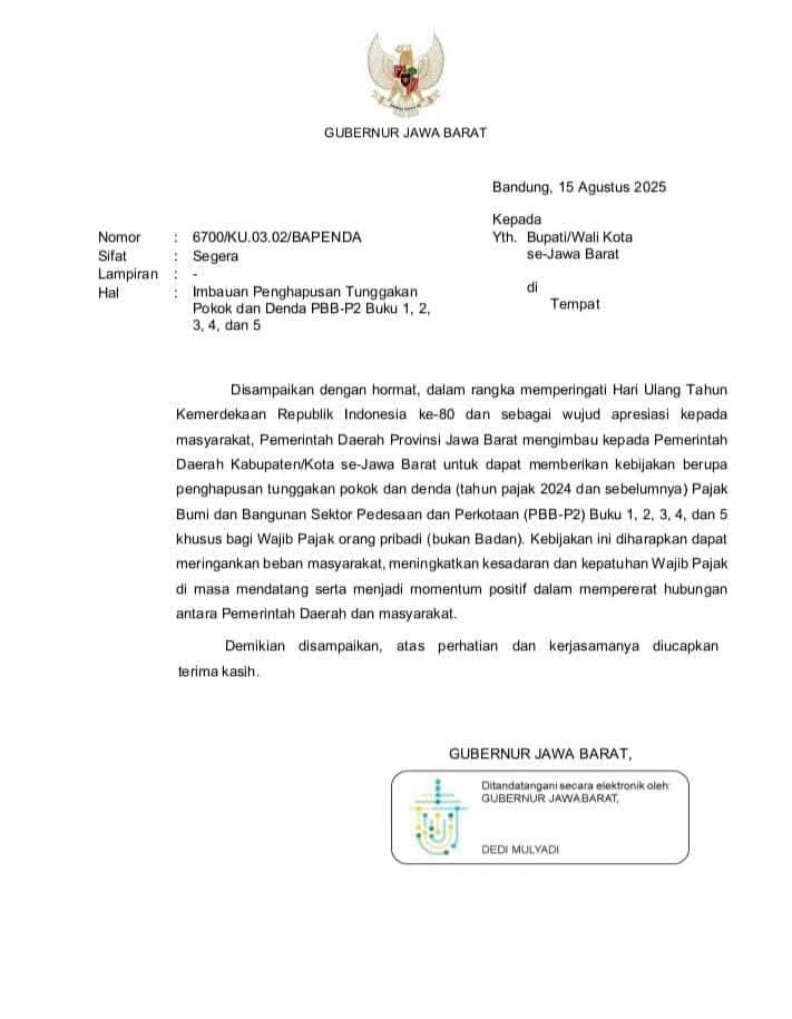 Surat edaran gubernur jawabarat