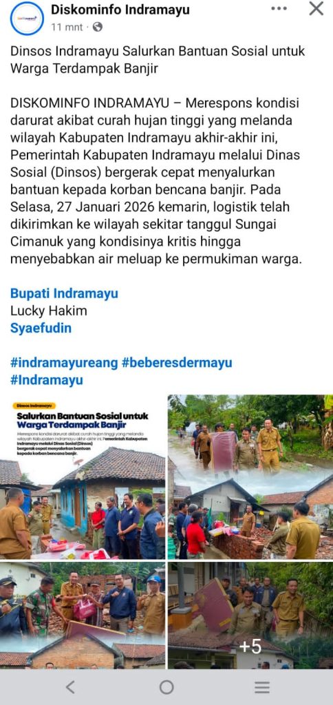 Postingan yang di take down oleh Diskominfo Kabupaten Indramayu 