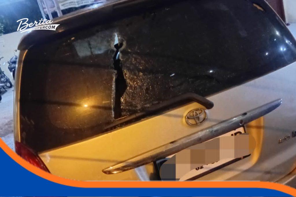 Darurat Peredaran Obat Keras, Penyerangan Terhadap Wartawan Terjadi di Brebes Dokumentasi mobil Wartawan yang di serang