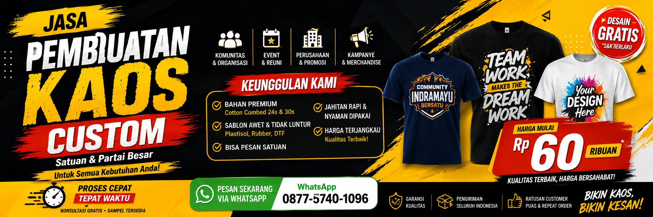 Pesan Jasa pembuatan Kaos